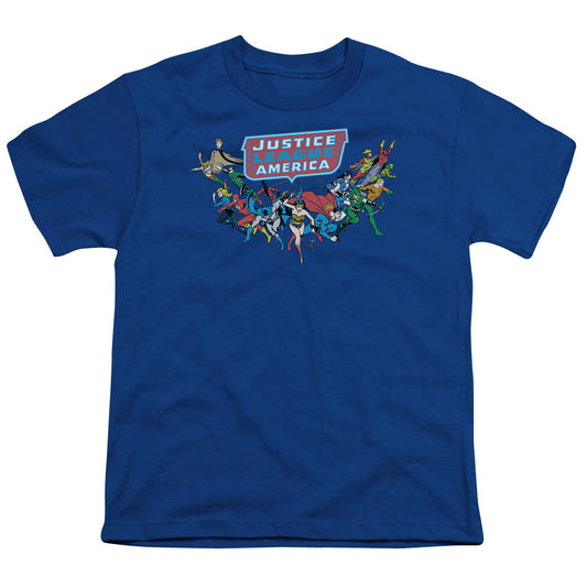 Justice League - Youth Kids T-Shirt (Ages 7+) - Short Sleeve Youth T Shirt - Here They Come - Officially Licensed - S M L XL