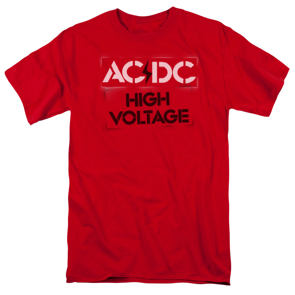 ACDC™ Rock Band Shirt - Officially Licensed - High Voltage Stencil - Adult Unisex Short Sleeve T-Shirt