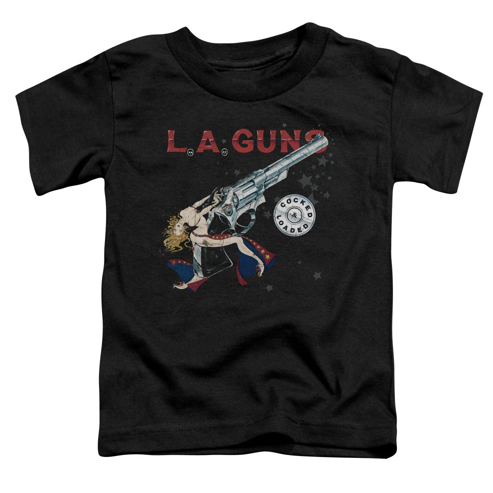 L.A. Guns™ Toddler Kids Shirt (Ages 2-4) - Officially Licensed - Cocked And Loaded - Toddler Short Sleeve T-Shirt - Size 2t 3t 4t