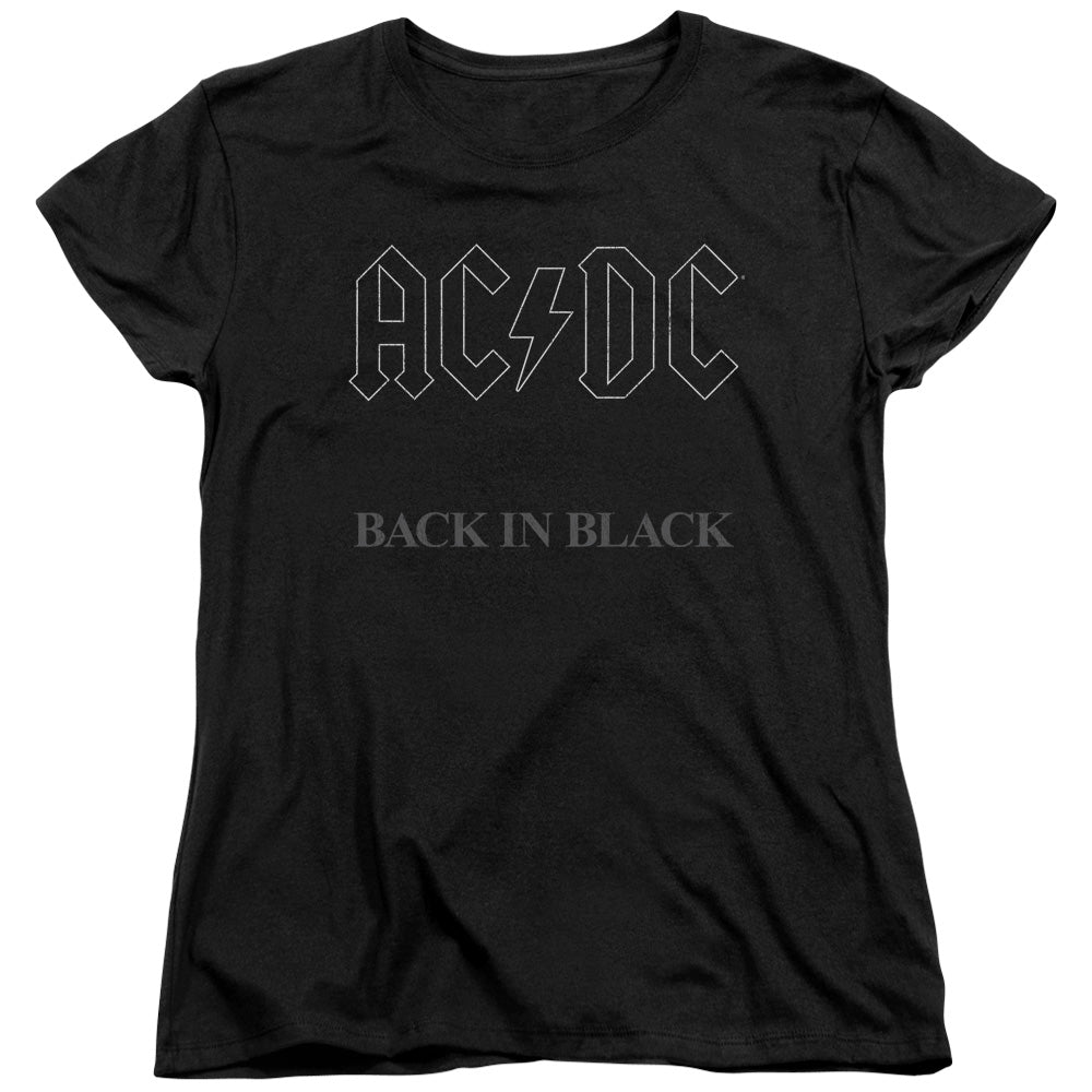 Acdc - Back In Black Short Sleeve Women's Tee - Forces Of Mankind