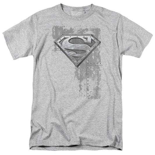 Superman™ Shirt - Officially Licensed - DC Comics - Riveted Metal - Adult Unisex Short Sleeve T-Shirt