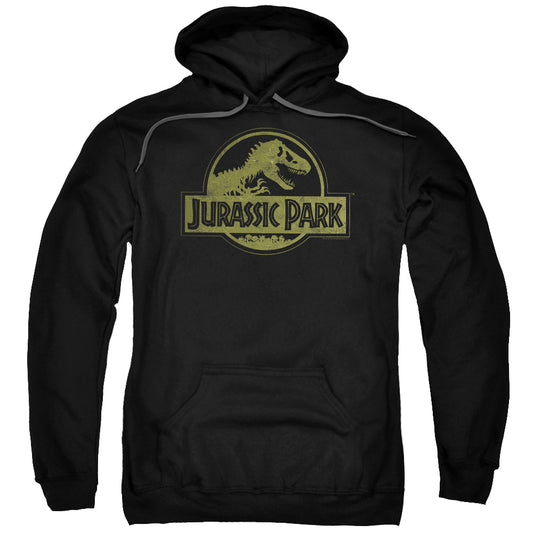 Jurassic Park - Distressed Logo Adult Pull Over Hoodie - Forces Of Mankind