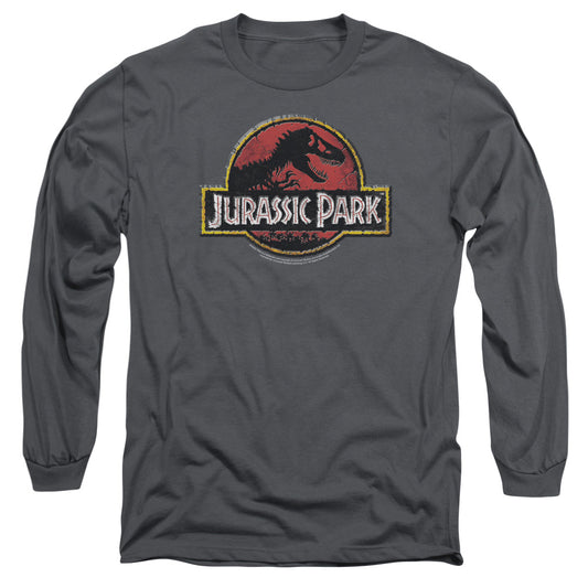 Jurassic Park - Stone Logo Long Sleeve Adult 18/1 - Forces Of Mankind
