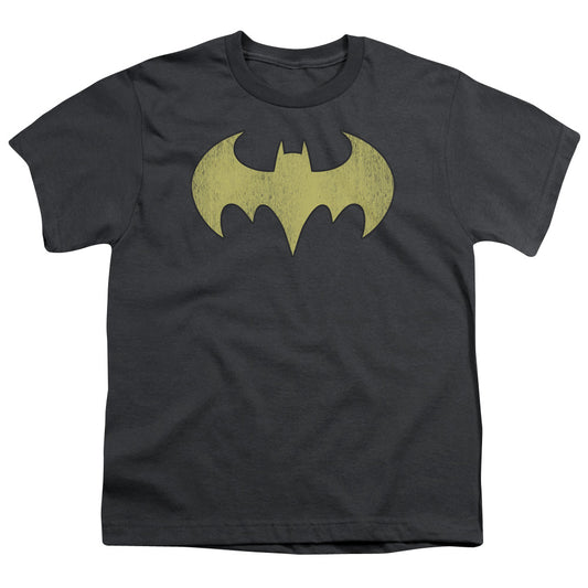 Batgirl - Youth Kids T-Shirt (Ages 7+) - Youth T Shirt - Logo Distressed Black - DC Comics Vintage - Officially Licensed - S M L XL