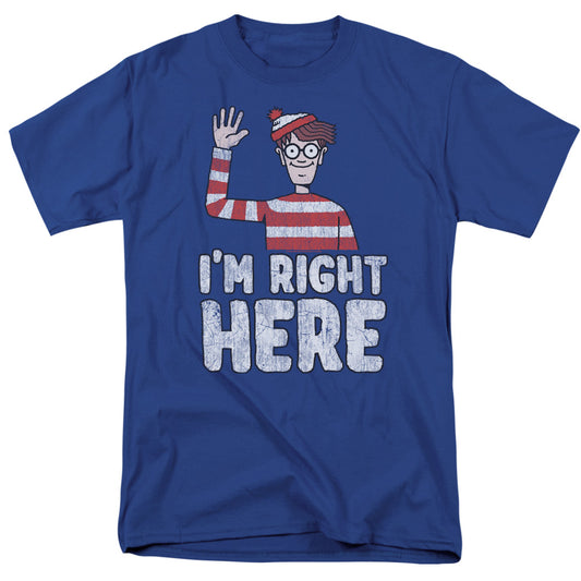 Where's Waldo™ Shirt - Officially Licensed - Im Right Here - Adult Unisex Short Sleeve T-Shirt