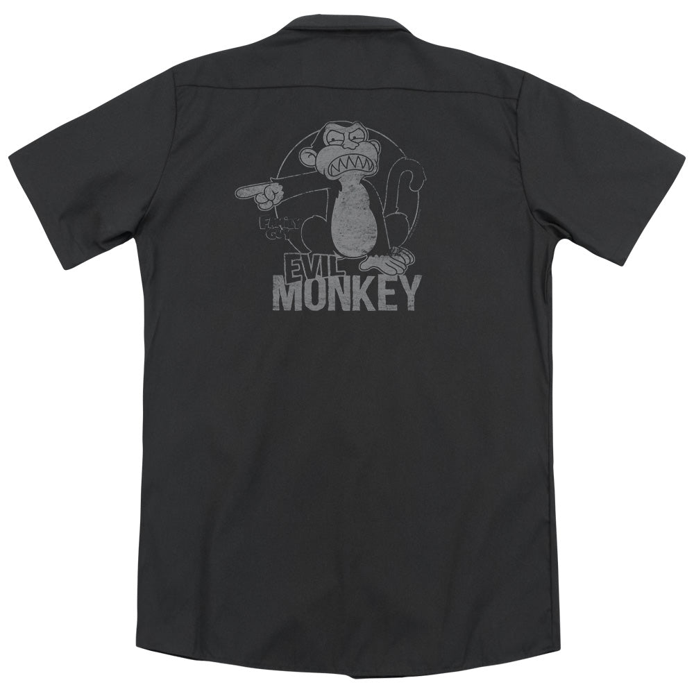 Family Guy - Evil Monkey - Adult Short Sleeve Work Shirt - Dickies Brand