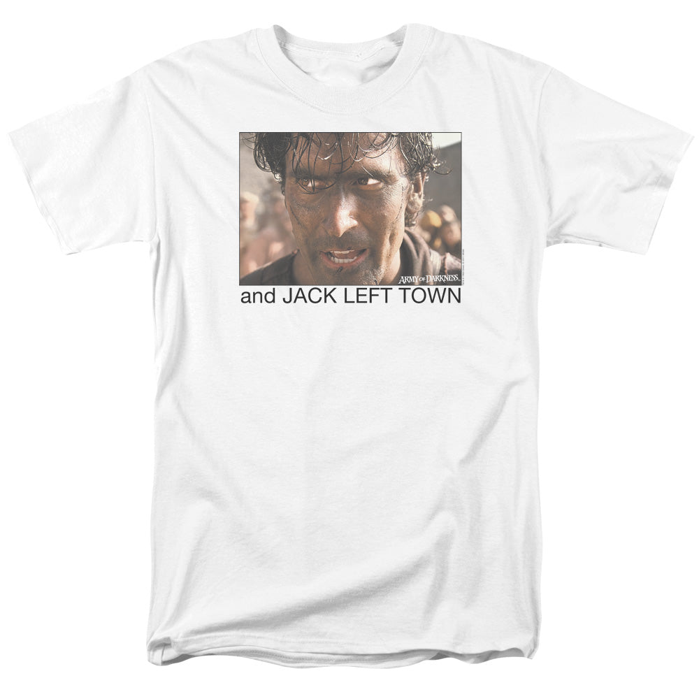 Army Of Darkness™ Movie Shirt - Officially Licensed - Adult Unisex Short Sleeve T-Shirt - Jack Left Town