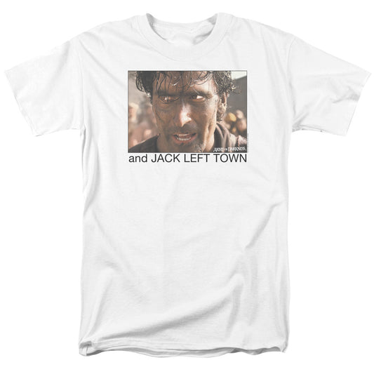 Army Of Darkness™ Movie Shirt - Officially Licensed - Adult Unisex Short Sleeve T-Shirt - Jack Left Town