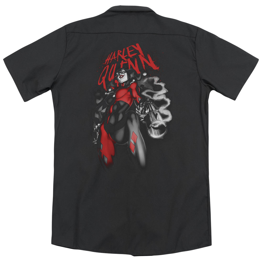 Batman - Down The Barrel(Back Print) Adult Work Shirt - Forces Of Mankind