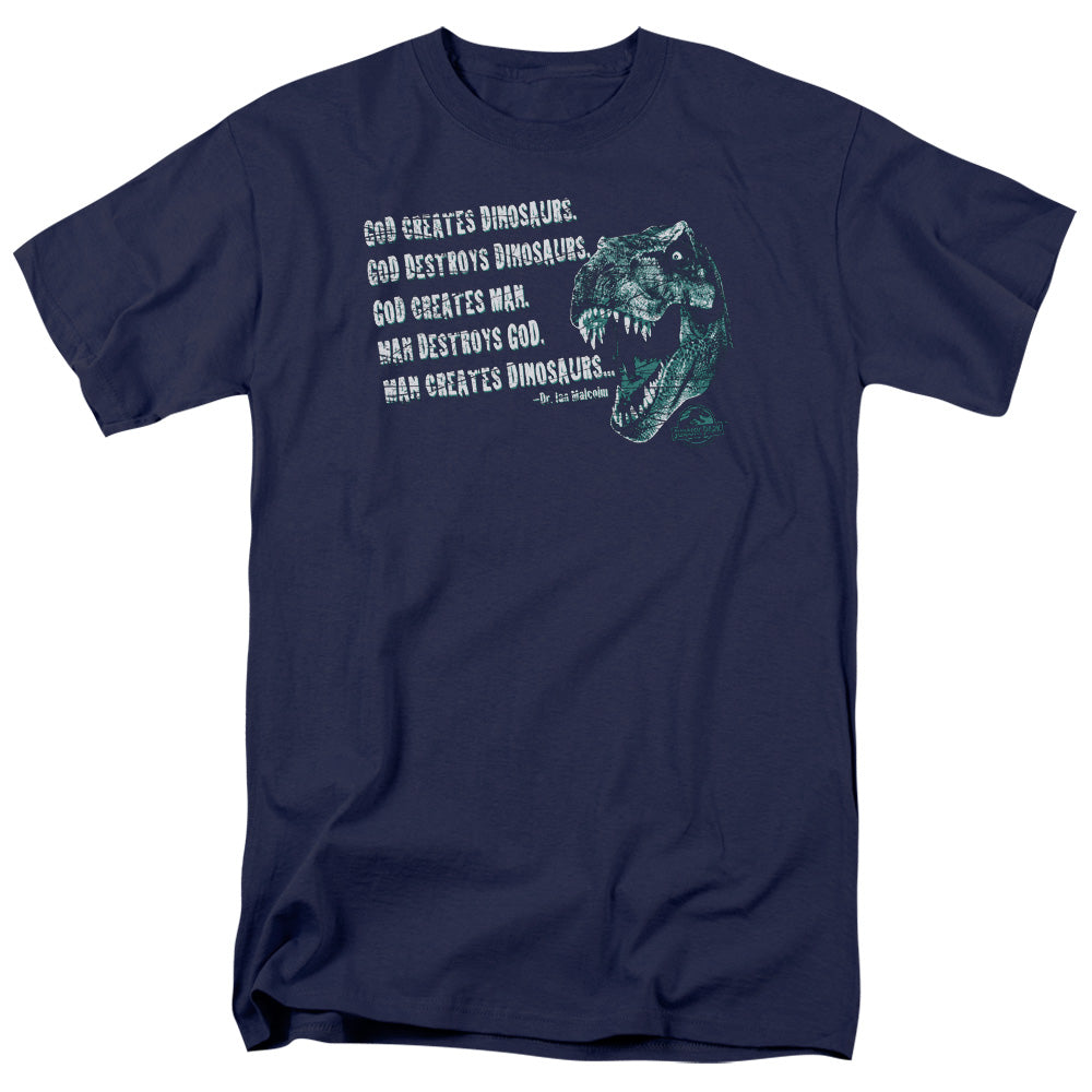Jurassic Park - God Creates Dinosaurs Short Sleeve Adult 18/1 - Forces Of Mankind