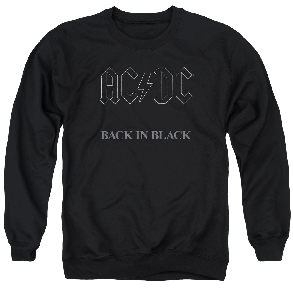 Acdc - Back In Black Adult Crewneck Sweatshirt - Forces Of Mankind