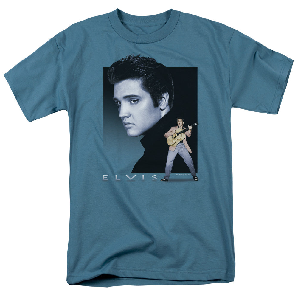 Elvis Presley™ Shirt - Officially Licensed - Adult Unisex Short Sleeve T-Shirt - Blue Rocker