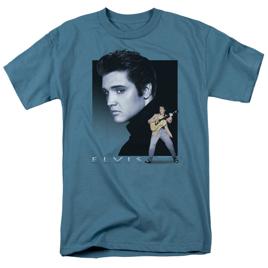 Elvis Presley™ Shirt - Officially Licensed - Adult Unisex Short Sleeve T-Shirt - Blue Rocker
