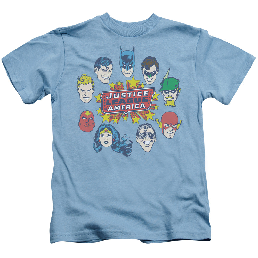 Dc Comics™ - Kids T-Shirt (Ages 4-7) - Justice League™ - Justice Head Circle - Officially Licensed - Short Sleeve Juvenile Kids T Shirt
