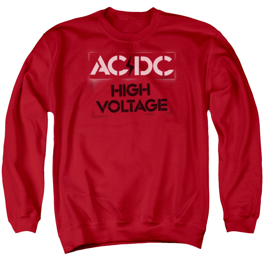 Acdc - High Voltage Stencil Adult Crewneck Sweatshirt - Forces Of Mankind