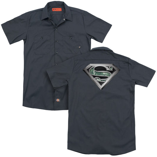 Superman - Circuitry Logo - Adult Short Sleeve Work Shirt - Dickies Brand