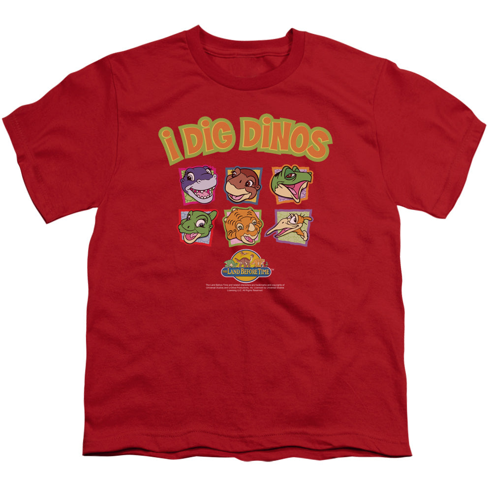 Land Before Time - Youth Kids T-Shirt (Ages 7+) - Short Sleeve Youth T-Shirt Tee - I Dig Dinos - Officially Licensed - S M L XL