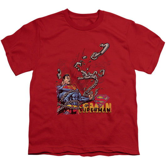 Superman™ - Youth Kids T-Shirt (Ages 7+) - Short Sleeve Youth T Shirt - Breaking Chains - Officially Licensed - S M L XL