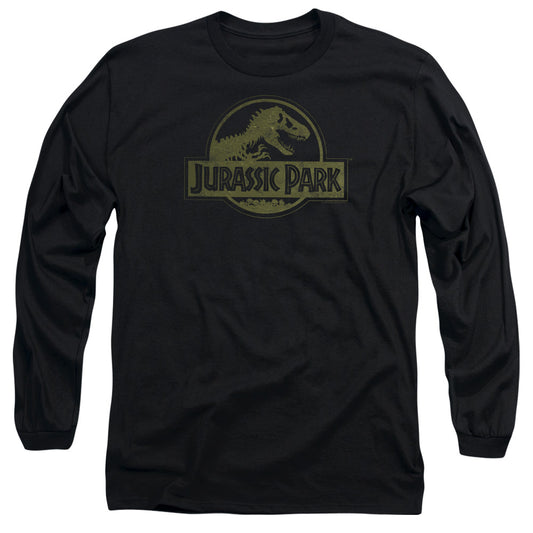 Jurassic Park - Distressed Logo Long Sleeve Adult 18/1 - Forces Of Mankind