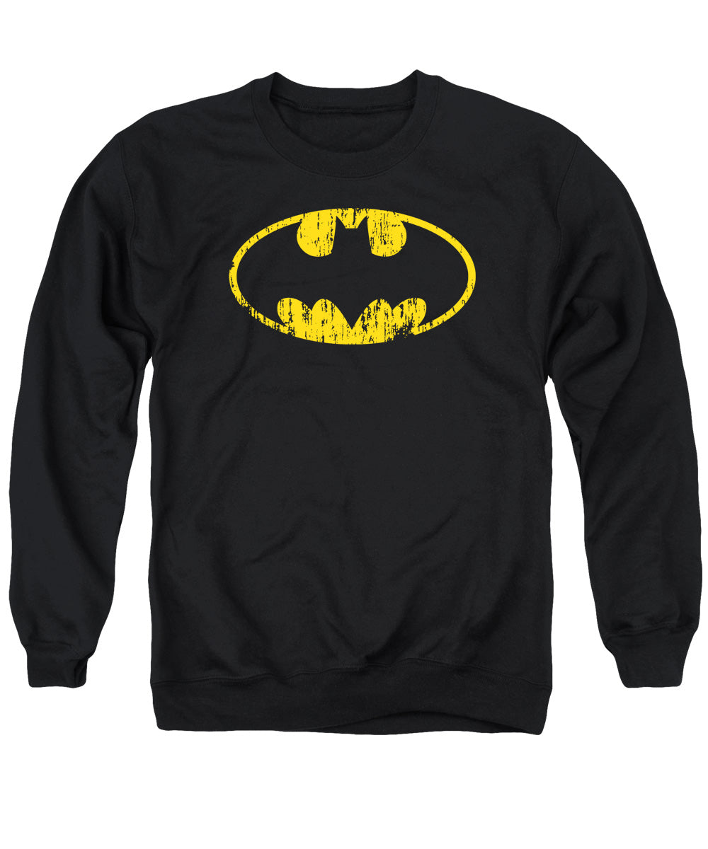 Batman - Classic Logo Distressed Adult Crewneck Sweatshirt - Forces Of Mankind