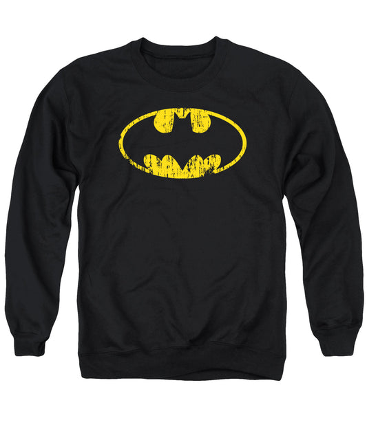 Batman - Classic Logo Distressed Adult Crewneck Sweatshirt - Forces Of Mankind