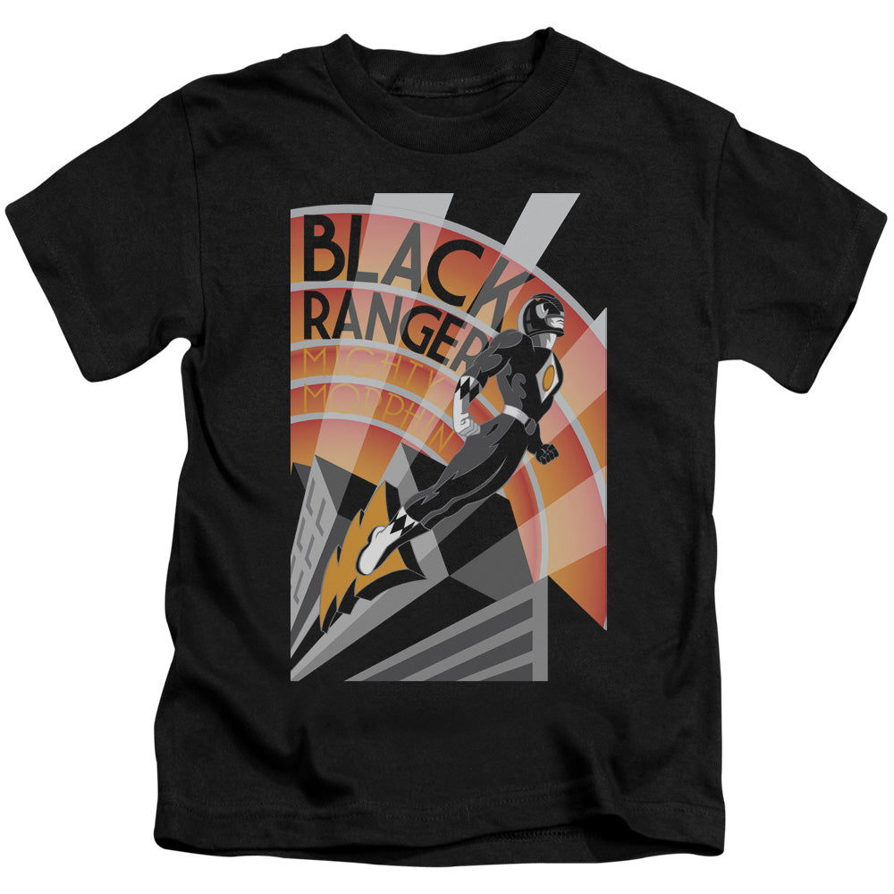Power Rangers™ - Kids Shirt (Ages 4-7) - Juvenile Kids T-Shirt - Black Ranger Deco - Officially Licensed - Size 4 5 6 7