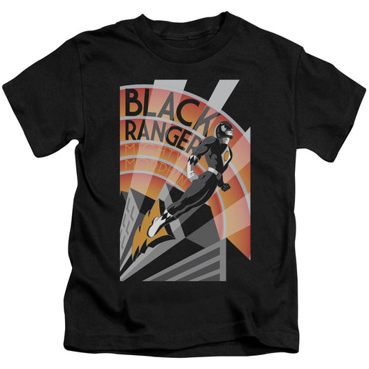 Power Rangers™ - Kids Shirt (Ages 4-7) - Juvenile Kids T-Shirt - Black Ranger Deco - Officially Licensed - Size 4 5 6 7