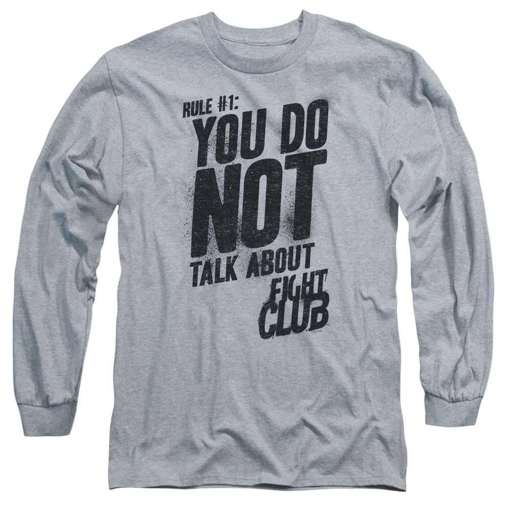 Fight Club™ Long Sleeve Shirt - Rule 1 - Unisex Adult Long Sleeve T-Shirt - Brad Pitt, Tyler Durden, Edward Norton, David Fincher