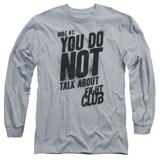 Fight Club™ Long Sleeve Shirt - Rule 1 - Unisex Adult Long Sleeve T-Shirt - Brad Pitt, Tyler Durden, Edward Norton, David Fincher