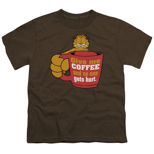 Garfield™ - Youth Kids T-Shirt (Ages 7+) - Short Sleeve Youth T Shirt - Give Me Coffee - Officially Licensed - S M L XL