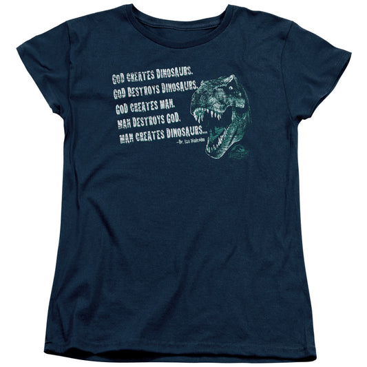 Jurassic Park - God Creates Dinosaurs Short Sleeve Women's Tee - Forces Of Mankind