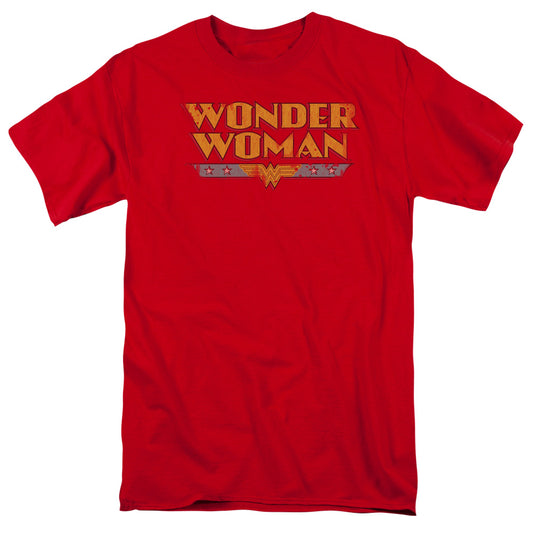 Wonder Woman™ Retro Shirt - DC Comics Vintage - Officially Licensed - Adult Unisex Short Sleeve T-Shirt - Logo Red