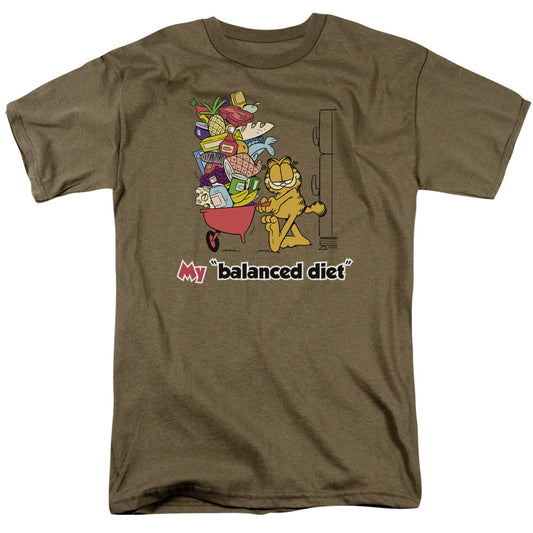 Garfield™ Shirt - Officially Licensed - Adult Unisex Short Sleeve T-Shirt - Balanced Diet