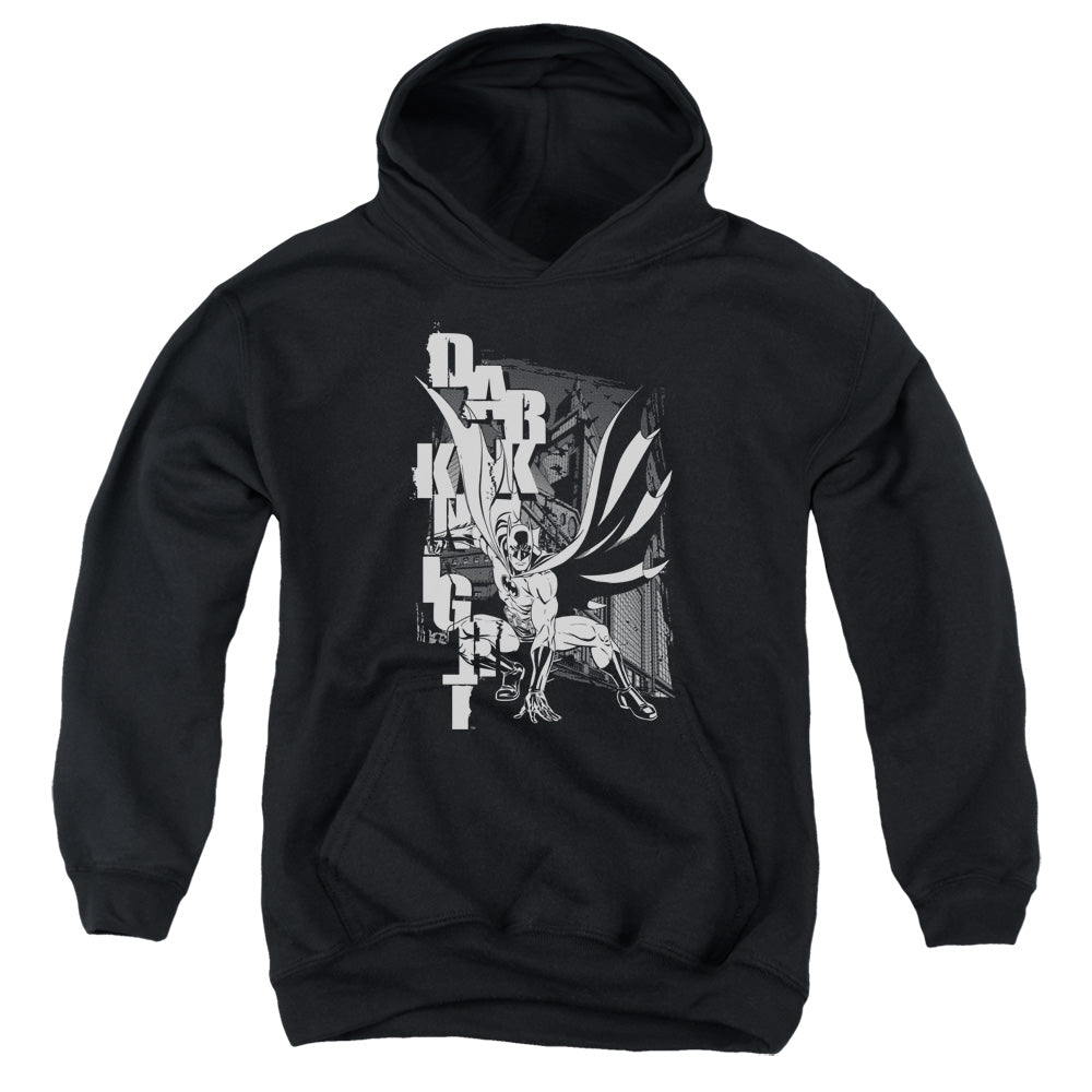 Batman - Vertical Letters Youth Pull Over Hoodie - Forces Of Mankind