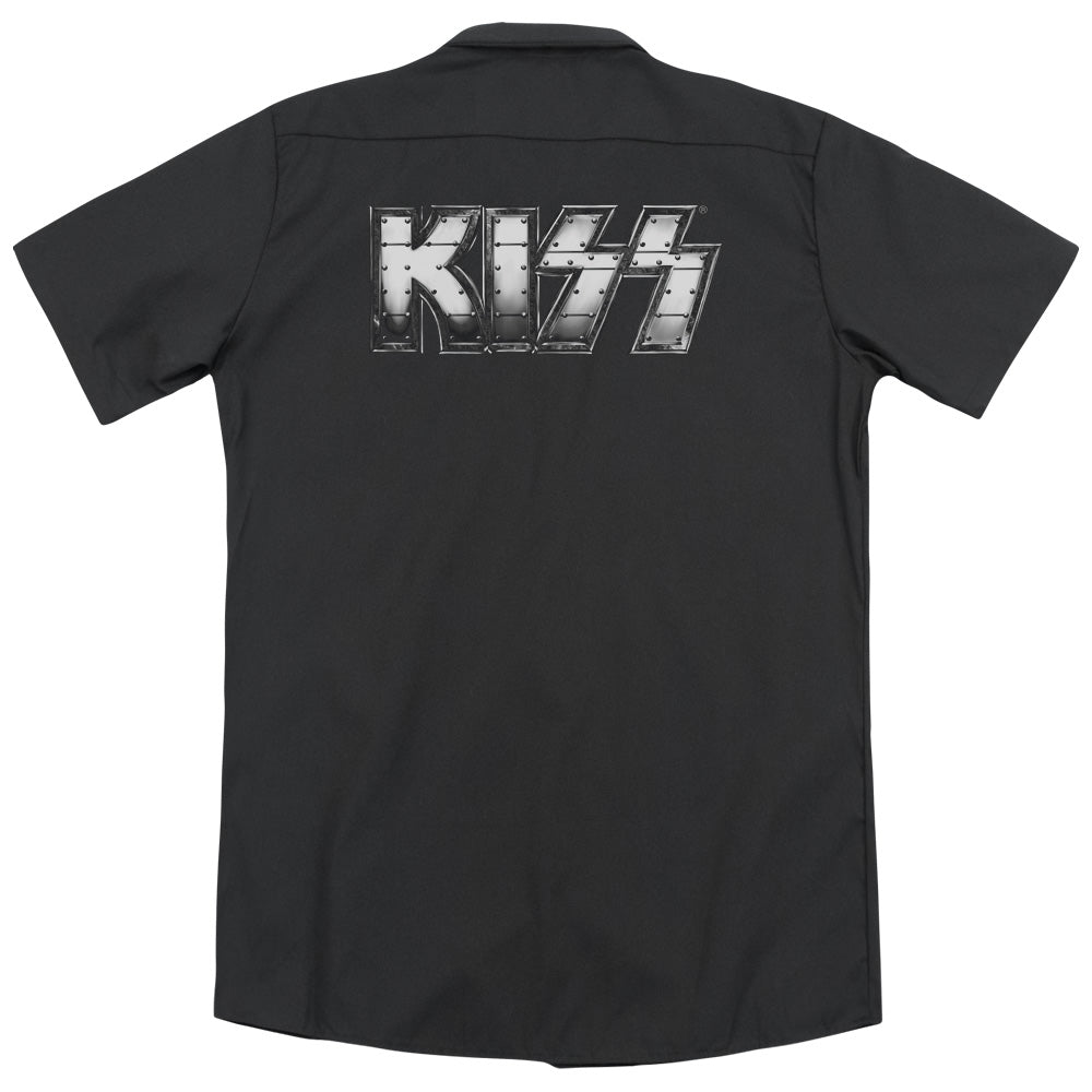 KISS™ Work Shirt - Officially Licensed - Heavy Metal - Dickies Brand - Button Up Down Shirt - Officially Licensed
