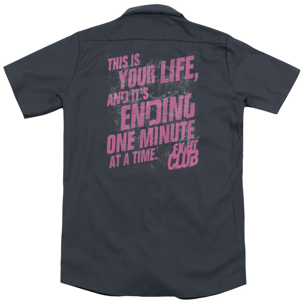 Fight Club™ Button Shirt - Life Ending - Adult Short Sleeve Work Shirt - Dickies Brand