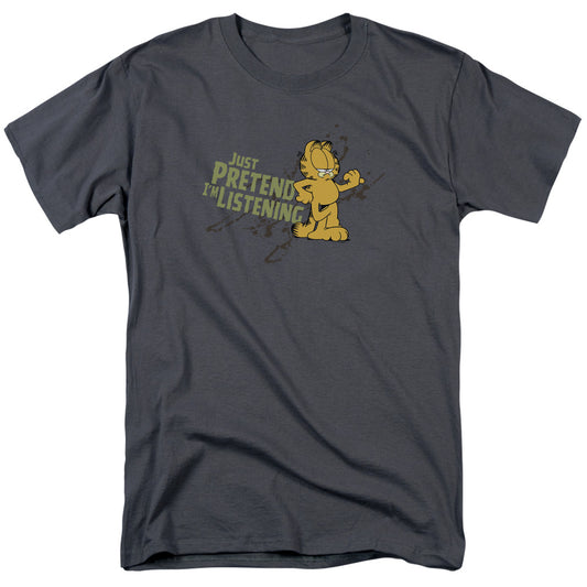 Garfield™ Shirt - Officially Licensed - Adult Unisex Short Sleeve T-Shirt - Just Pretend I'm Listening