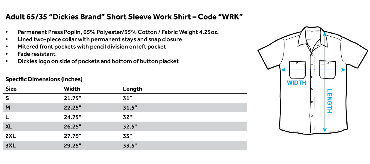 Velvet Revolver™ - Adult Unisex Work Shirt - Classic - Dickies Brand - Button Up Down Shirt - Circle Logo - Officially Licensed