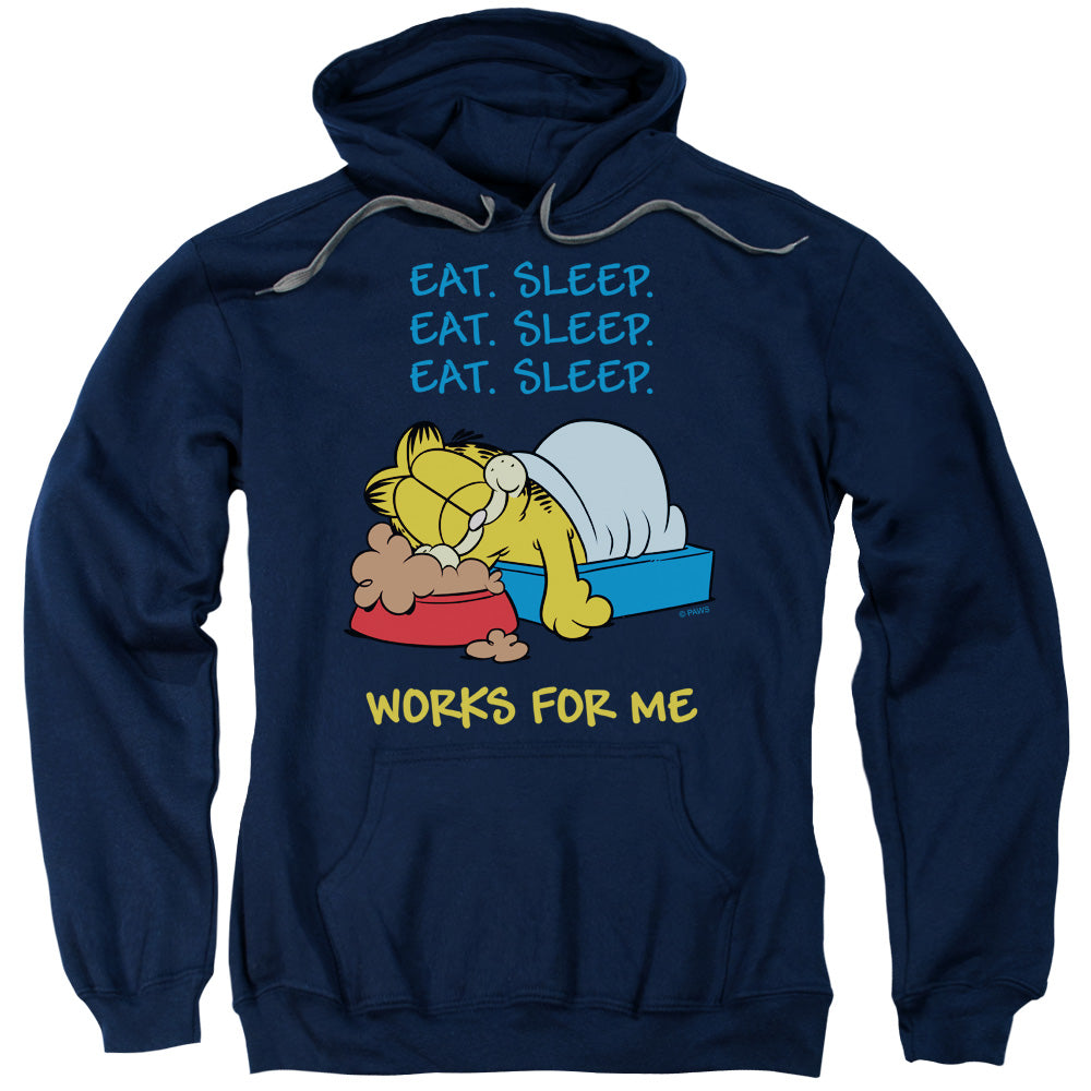 Garfield™ Hoodie - Officially Licensed - Works For Me - Unisex Adult Pull Over Hoodie