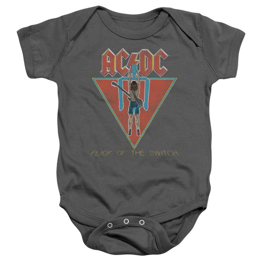 Acdc - Flick Of The Switch Baby Onesie, Baby Bodysuit, Infant Snapsuit, Rock And Roll, Highway To Hell - Forces Of Mankind