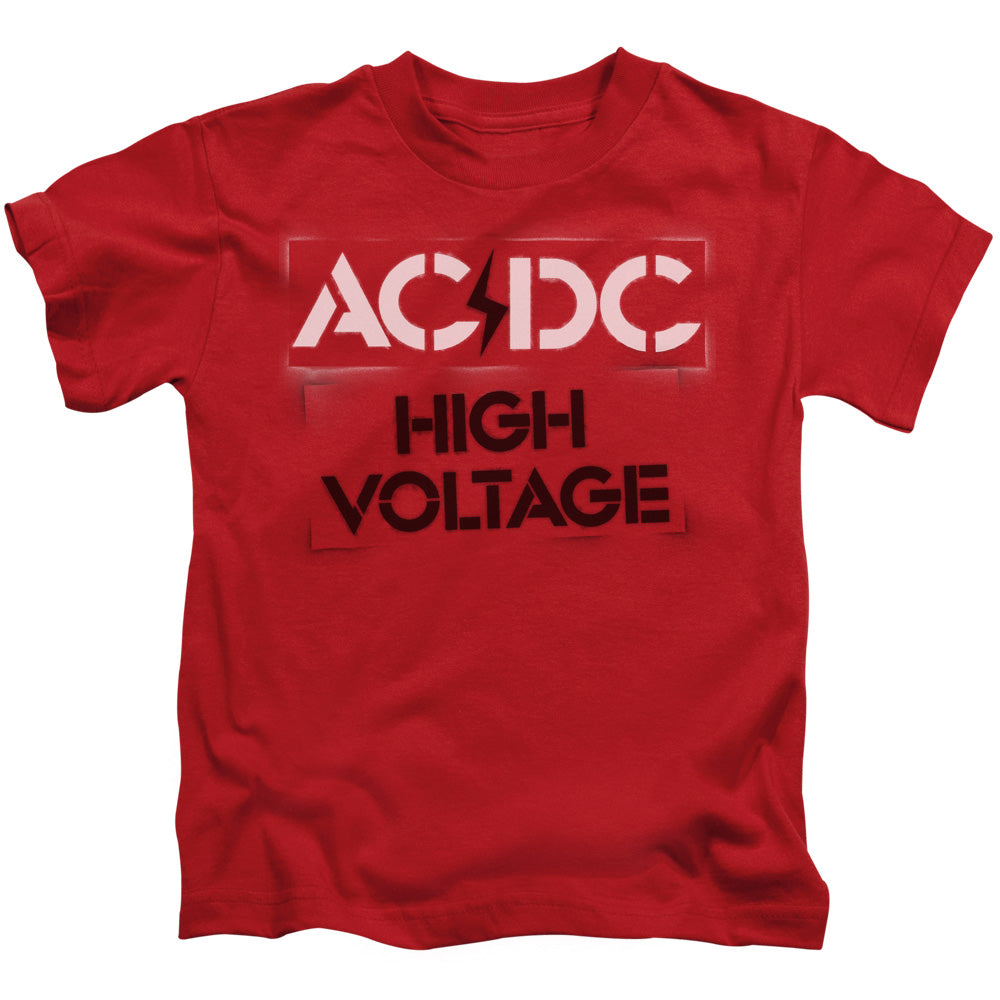 ACDC™ Kids Shirt (Ages 4-7) - Officially Licensed - High Voltage Stencil - Short Sleeve Juvenile Kids T-Shirt - Size 4 5 6 7