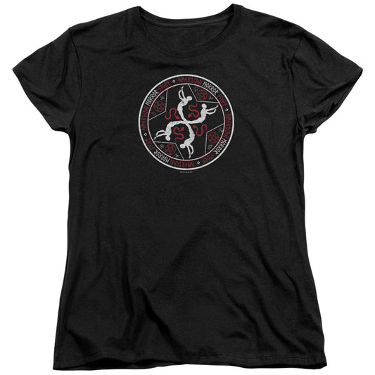 American Horror Story™ - Womens Shirt - Short Sleeve Women's T-Shirt - Loose Fit - Coven Serpent Sigil - Officially Licensed - AHS Harmons
