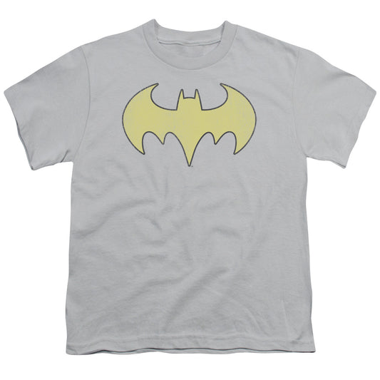 Batgirl - Youth Kids T-Shirt (Ages 7+) - Youth T Shirt - Logo Distressed Grey - DC Comics Vintage - Officially Licensed - S M L XL