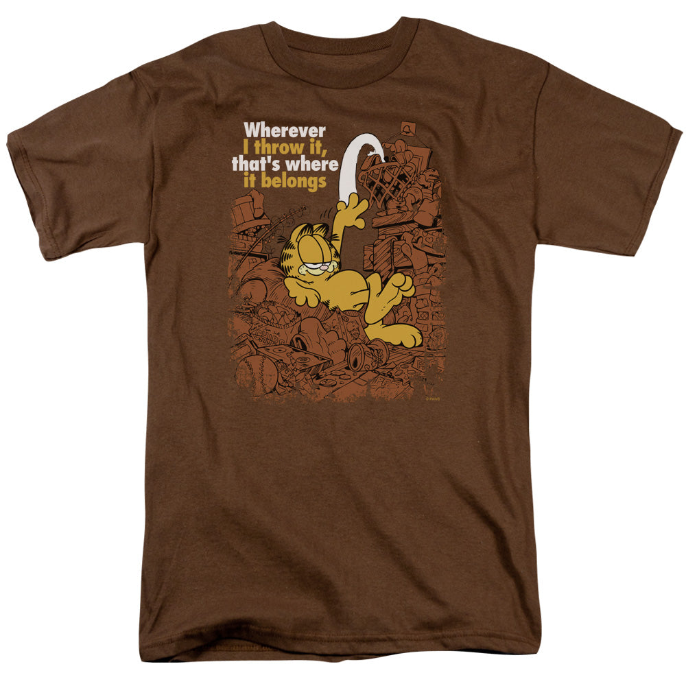 Garfield™ Shirt - Officially Licensed - Adult Unisex Short Sleeve T-Shirt - Where It Belongs