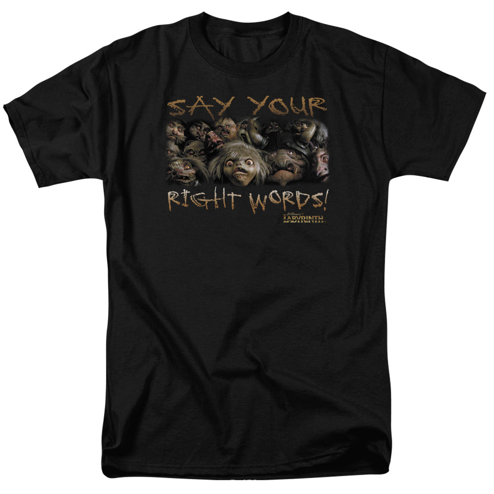 Labyrinth™ Movie Shirt - Officially Licensed - Say Your Right Words - David Bowie Musical - Adult Unisex Short Sleeve T-Shirt