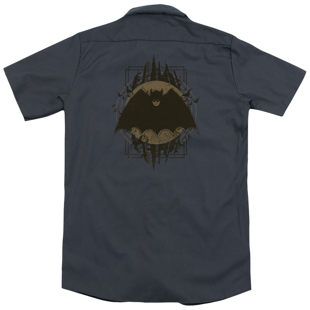 Batman - Batman Crest (Back Print) Adult Work Shirt - Forces Of Mankind