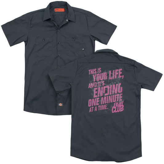 Fight Club™ Button Shirt - Life Ending - Adult Short Sleeve Work Shirt - Dickies Brand