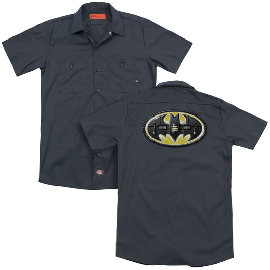 Batman - Bat Mech Logo (Back Print) Adult Work Shirt - Forces Of Mankind