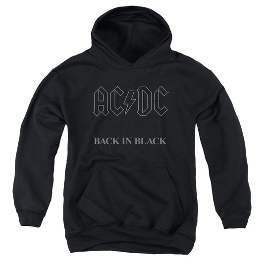 Acdc - Back In Black Youth Pull Over Hoodie - Forces Of Mankind
