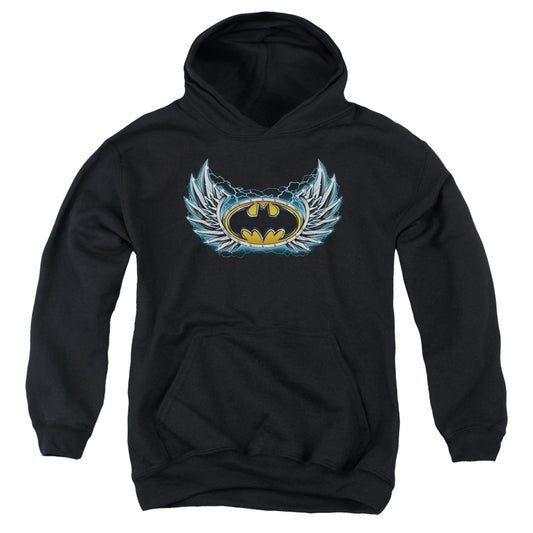 Batman - Steel Wings Logo Youth Pull Over Hoodie - Forces Of Mankind